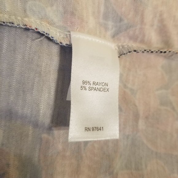 J Jill S Stretch Knit Blue Red Floral Maxi Dress Modest Summer - Picture 4 of 6